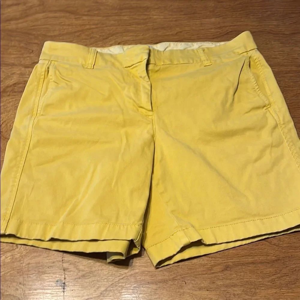 J. Crew Yellow Bermuda Shorts Casual Cotton Blend